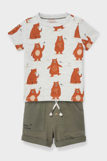 Babies - Baby Outfit  - 2 Piece - light gray-melange