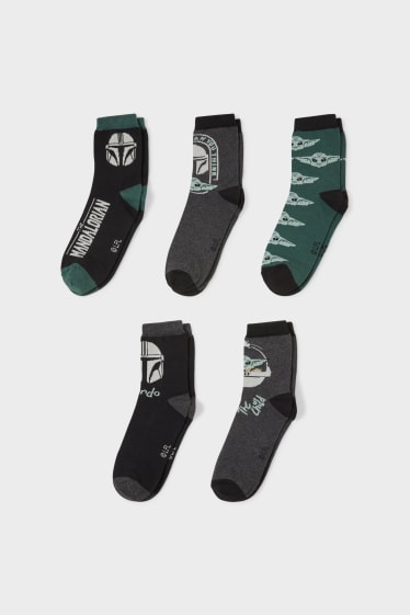 Kinder Jungen - Multipack 5er - Star Wars - Socken - schwarz / grau