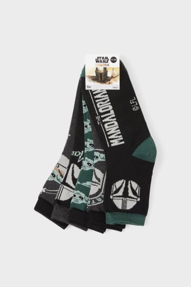 Kinder Jungen - Multipack 5er - Star Wars - Socken - schwarz / grau