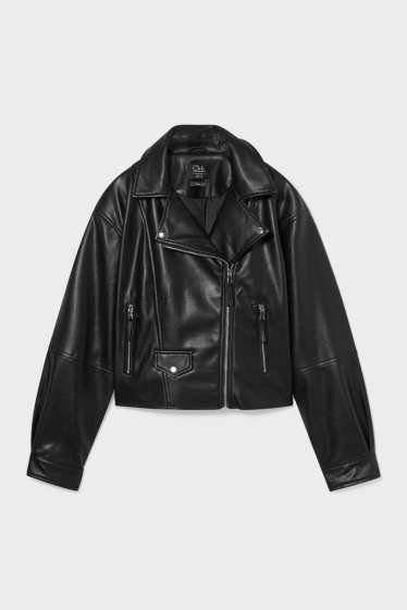 Women - CLOCKHOUSE - biker jacket - faux leather - black