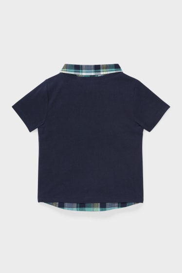 Kinder - Kurzarmshirt - 2-in-1-Look - dunkelblau