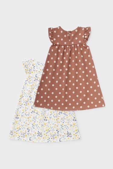 Bébés - Lot de 2 - robe pour bébé - marron / blanc crème
