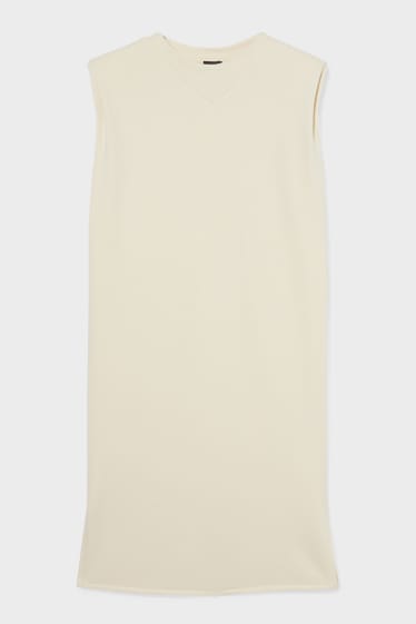 Damen - Kleid mit Schulterpolstern - cremefarben