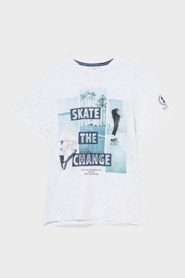 Children - Short Sleeve T-shirt - white / light blue