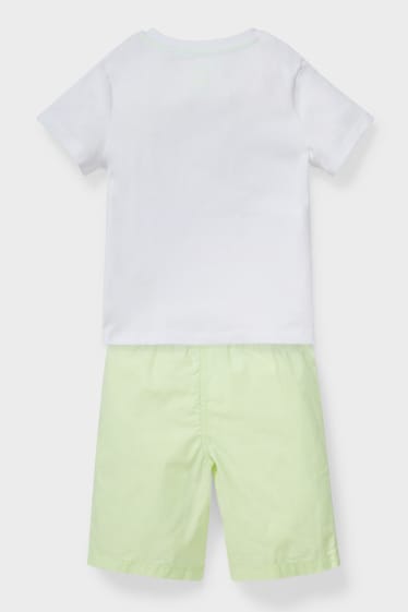 Niños - Set - camiseta de manga corta y shorts - amarillo fosforito