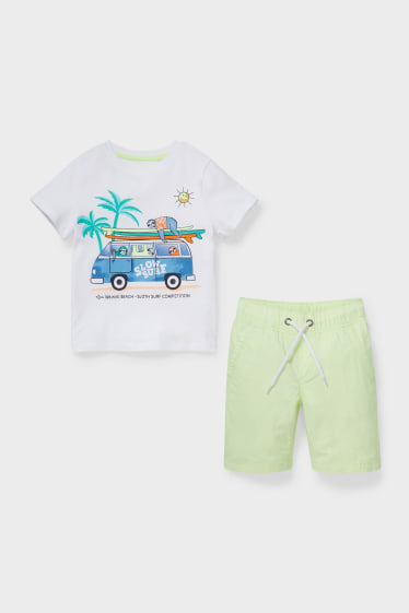 Kinderen - Set - T-shirt en shorts - neon geel