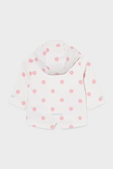 Babies - Baby Waterproof Jacket - Polka Dot - white / rose