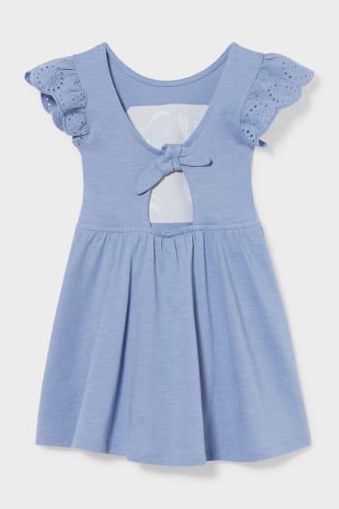 Dětské - Motiv jednorožce - šaty - s lesklou aplikací - modrá