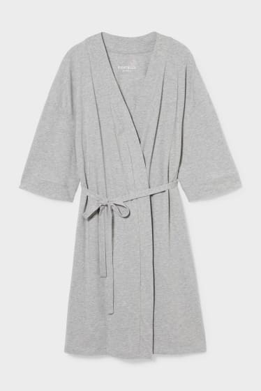 Dámské - Kojící kimono - světle šedá-žíhaná