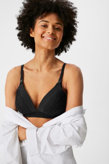 Women - Non-wired nursing bra - padded - dark blue