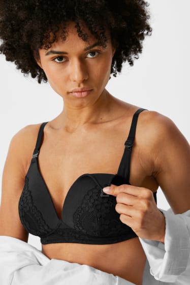 Women - Non-wired nursing bra - padded - dark blue