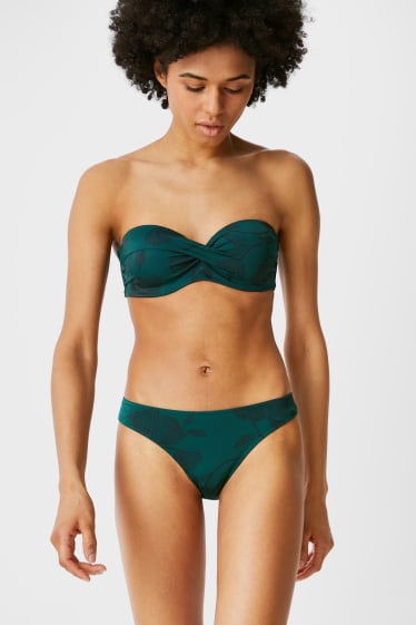 Donna - Slip bikini - a vita bassa - verde scuro