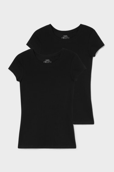 Nastolatki - CLOCKHOUSE - wielopak, 2 pary - T-shirt - czarny
