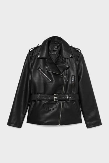 Teens & young adults - CLOCKHOUSE - biker jacket - faux leather - black