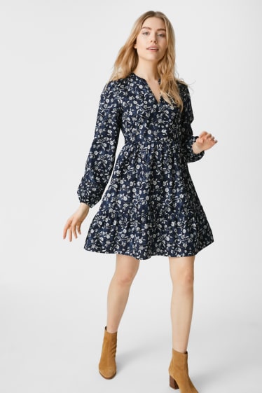 Women - Fit & Flare Dress - dark blue