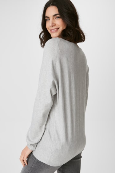 Damen - Pullover - grau-melange