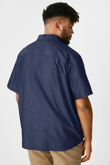 Heren - Business-overhemd - Regular Fit - cut away - donkerblauw