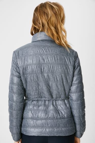 Women - Quilted Jacket - blue-melange