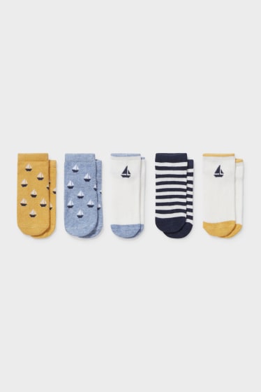 Bebés - Pack de 5 - calcetines para bebé - amarillo
