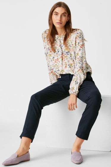 Women - Trousers - slim fit - dark blue
