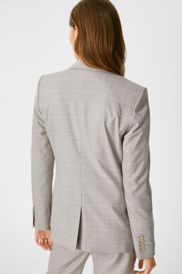 Femmes - Blazer de bureau - à carreaux - gris clair