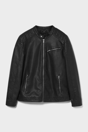 Hommes - CLOCKHOUSE - blouson motard - similicuir - noir