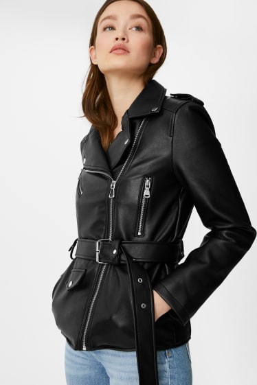 Teens & young adults - CLOCKHOUSE - biker jacket - faux leather - black