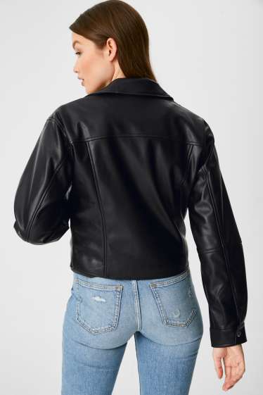 Women - CLOCKHOUSE - biker jacket - faux leather - black