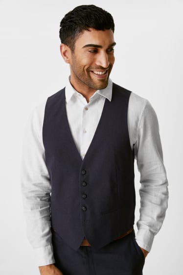 Men - Suit - regular fit - 4 piece - dark blue