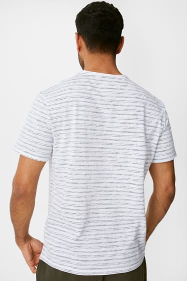 Uomo - T-shirt - a righe - bianco / blu