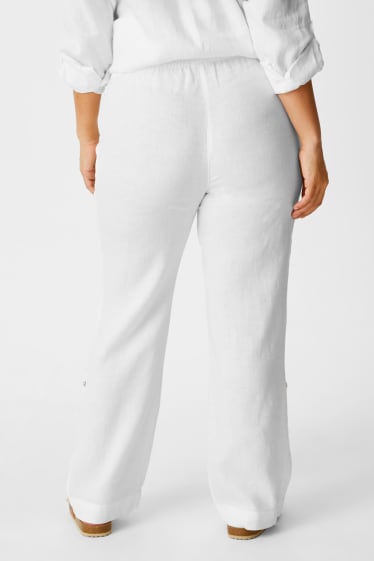 Donna - Pantaloni di lino - bianco