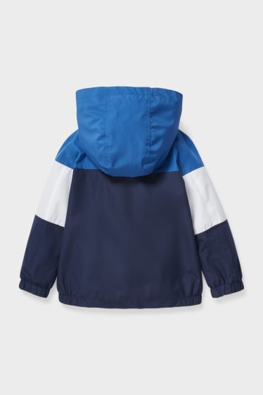 Kinder - Jacke mit Kapuze - blau  / cremefarben