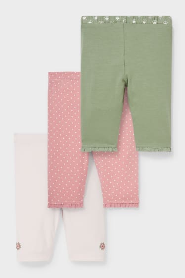 Bébés - Pack de 3 - leggings pour bébé - rose