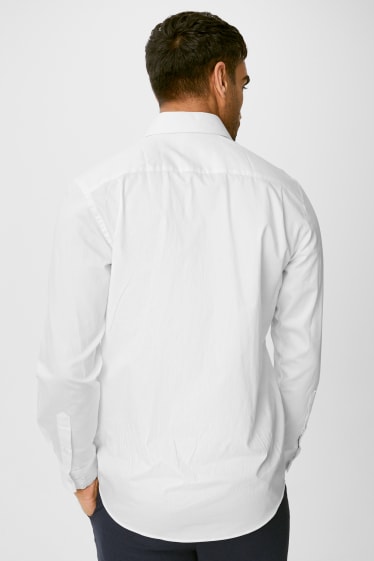 Men - Business shirt - regular fit - cutaway collar - organic cotton - white
