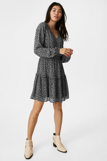 Women - Fit & flare Dress - black / white