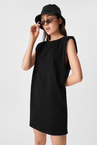 Teens & young adults - CLOCKHOUSE - dress with shoulder pads - black