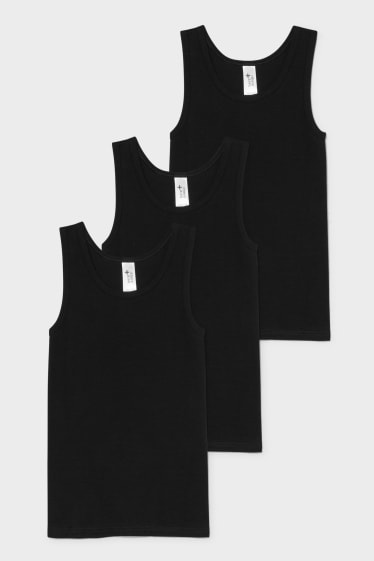 Niños - Pack de 3 - camisetas interiores - negro