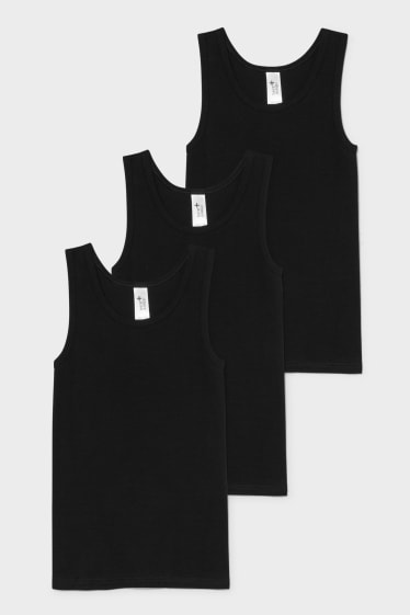 Kinder - Multipack 3er - Singlet - schwarz