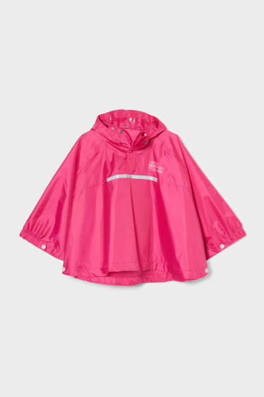 Enfants - Poncho de pluie à capuche - pliable - rose