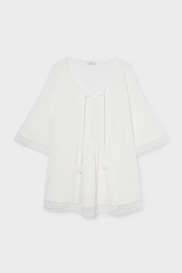 Damen - Langarmshirt - weiß