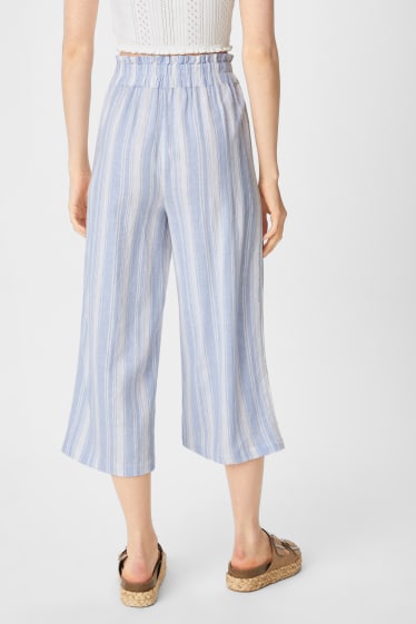 Women - CLOCKHOUSE - culottes - linen blend - striped - light blue