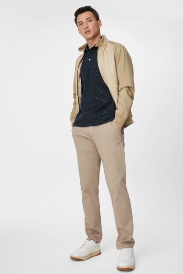 Men - Chinos With Belt - Regular Fit - taupe