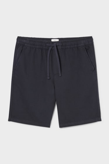 Men - Shorts - linen blend - dark blue