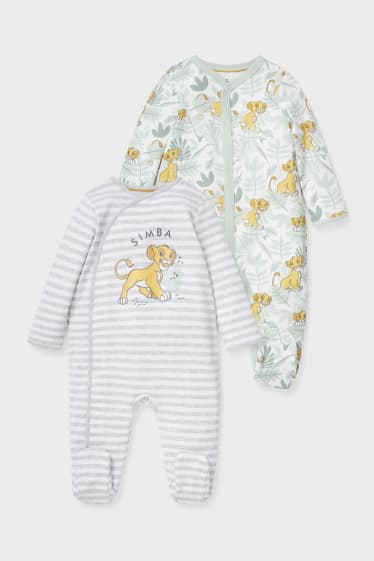 Babys - Multipack 2er - Der König der Löwen - Baby-Schlafanzug - weiß / grau