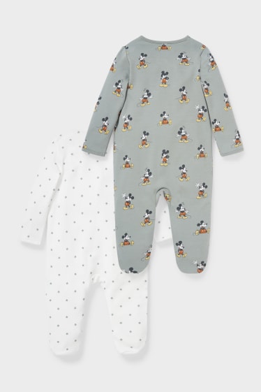 Neonati - Confezione da 2 - Topolino - pigiama per bebè - bianco / verde