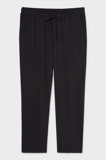Femmes - Pantalon de tissu - tapered fit - noir