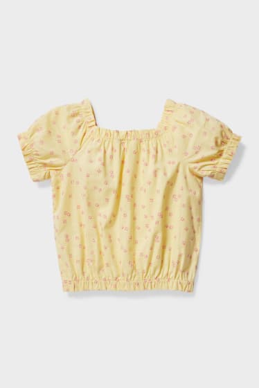Kinderen - Set - blouse en haarelastiekje - 2 delig - geel