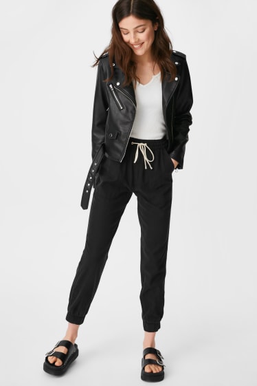 Donna - CLOCKHOUSE - pantaloni di stoffa in lyocell - nero