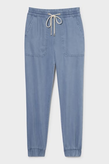 Femmes - CLOCKHOUSE - pantalon en tissu en lyocell - bleu