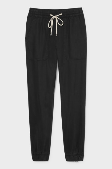 Donna - CLOCKHOUSE - pantaloni di stoffa in lyocell - nero